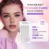 NAGARAKU Premade Volume Fans Eyelash Extensions 120 Fans 9D 0.07D