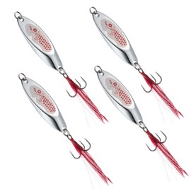 Goture Fishing Spoons Lures,Metal Spoon Trout Lures,Long Distance Casting Fishing Lures for Trout Bass Crappie Pike Salmon Saltwater and Freshwater Fishing,4pcs 3/4oz Jigging Spoons