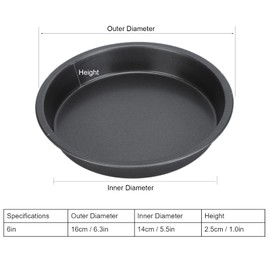TOPINCN Pizza Pan,2Pcs Non Stick Pizza Pan Deep Thickened Carbon Steel Baking Pan for Kitchen Bakery(6 inches)