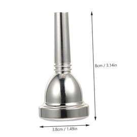 FUNOMOCYA Silver Plated Trombone Mouthpiece Replacement Durable Resistant Instrument Accessory for Beginners and Professionals Easy to Clean and Wear Resistant