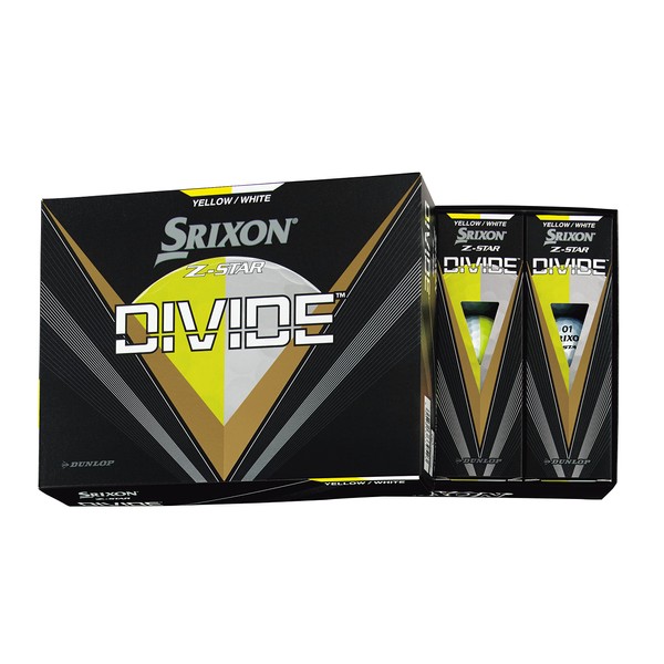 Dunlop Golf Balls SRIXON Z-STAR DIVIDE 2023 1 Dozen (Pack of 12) Yellow/White
