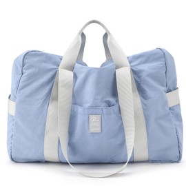 VanFn Foldable Travel Duffel Bag, Sports Duffels Gym Bag, Rainproof Nylon Totes, Sports Shoulder Handbag, Lightweight Duffle Bags For Women & Men, Outdoor Weekend Bag, P.Travel Series, Matte Blue, Classic