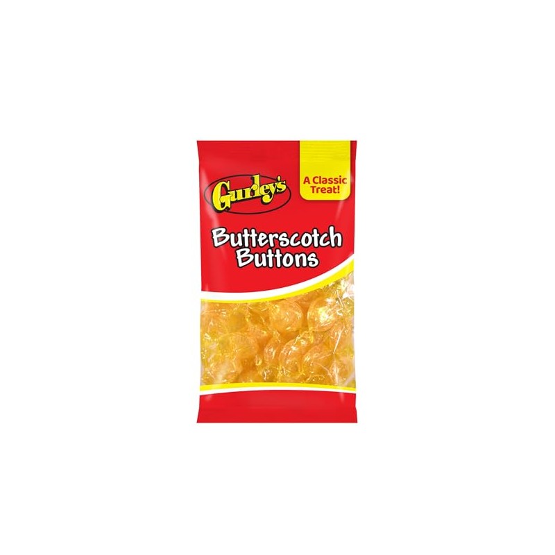 Gurley's Rich Butterscotch Buttons, Smooth and Creamy Hard Candy, Individually