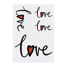 Azeeda 4 x 'Liebestext mit Herz' Temporäre Tattoos - Wasserfest, Hautfreundlich & Ungiftig · Transfers in Verschiedenen Größen (TO00077504)