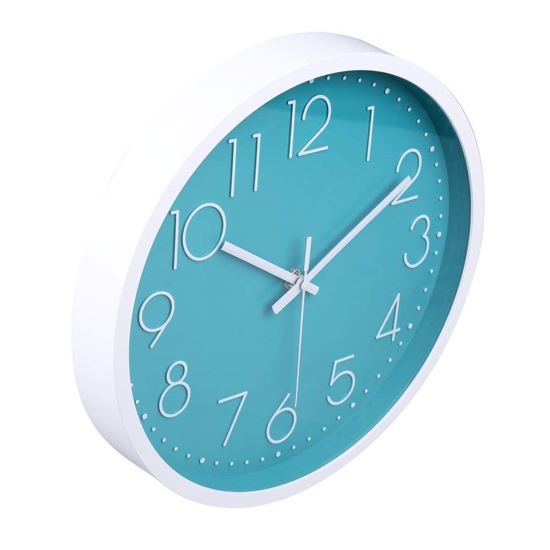 jomparis 30 cm Modern Quartz Silent Turquoise Wall Clock Sweeping