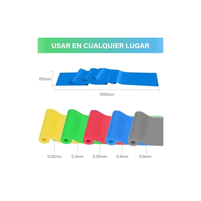 EASYTAO Bandas de Resistencia Multifuncionales – Pack de 5 Ligas