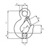 Loading Hook with Eyelet Loading Hook 500 kg Red Lacquered