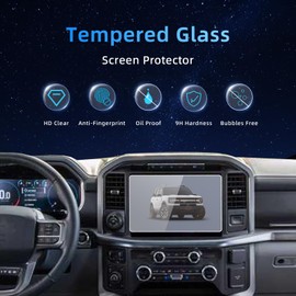 xjzshly Tempered Glass Screen Protector Foil Compatible with 2025-2022 Ford F-150 Lightning/2025-2021 F-150/2024-2022 Ford Expedition 12 Inch Cover Accessories Protective Film