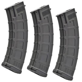 Tokyo Marui Arctaurus Electric Gun, For AK, Mag Pull, PMAG MOE 30/135 Rungs, Switchable, Polymer Magazine, Spring Loaded Spare Magazine, 30/150rds EMM BLK