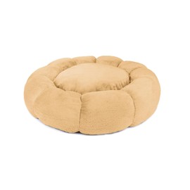 Sherry Kline Pets “Daisy Round” Donut Shape Calming Bed for Dogs and Cats, from Soft Faux Fur, Available in 4 Sizes, Machine Washable