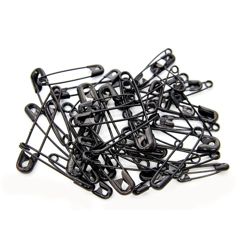 Safety Pins Black Assorted Sizes