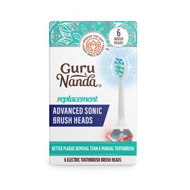 GuruNanda Advanced Replacement Sonic Brush Head, Compatible with Pressure Sensor Sonic Toothbrush Handles, Soft Bristles for Effective Cleaning - Pack of 6