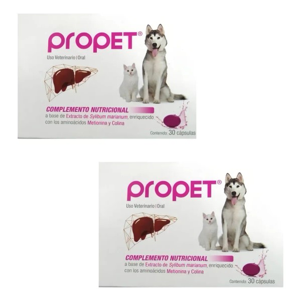 2 Propet Suplemento Para Perros/gatos Hepatoprotector 30 Cap
