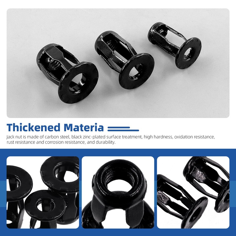Glarks Jack Nuts Kit Metric M4 Black Petal Nuts Expansion