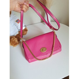 Coach NWT COACH Crossgrain Mini  Chain Crossbody Shoulder Handbag in Dahlia Pink