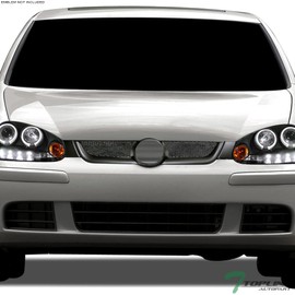 TLAPS 7422440930977 Compatible With 2006-2009 VW Golf Rabbit MK5 Matte Black Aluminum Mesh Front Bumper Grill Grille