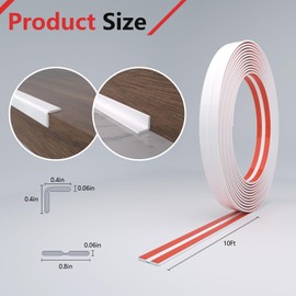 Peel and Stick Wall Molding Trim, Wall Corner Protector, Flexible Molding Trim for Tile and Wall Edges, Furniture Protection and Decoration, 10 Feet x 0.8 Inch, White