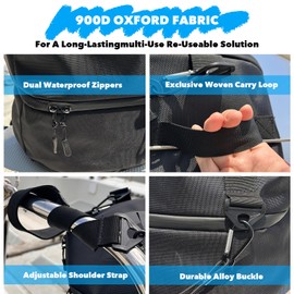 ONOSHIP Boat Trash Can,Oxford 900D Leakproof Boat Trash Bag fits 10-13 Gal Garbage Boat Garbage Can Reusable &Portable,Boat Accessories Camping &RV Trash Can Easy to Install & Clean (Black)