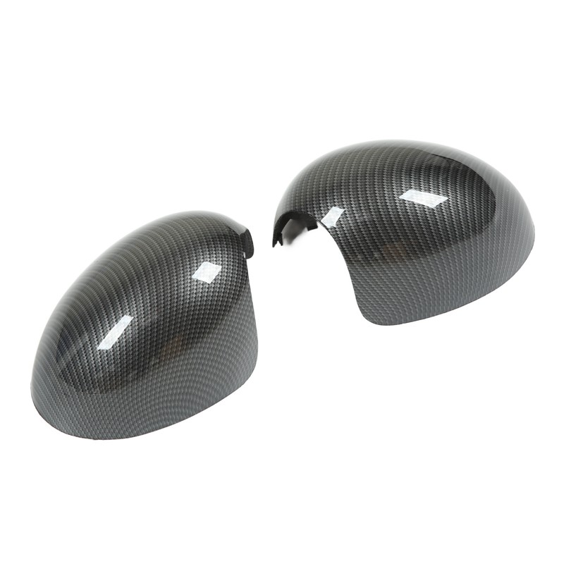2 Pcs Door Side Rearview Mirror Cover Cap Carbon Fiber