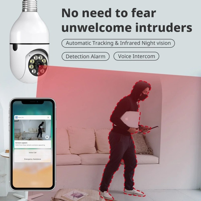 boykeep 4X 360° 1080P IP E27 Light Bulb Camera WiFi