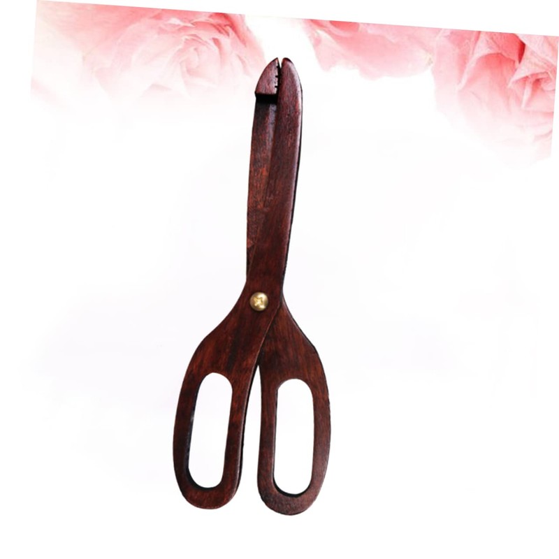 Ipetboom Wooden Kitchen Serving Tongs Scald Scissor Style Bread Clips