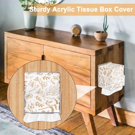 Hoowen Acrylic Tissue Box Holder Wall Mounted, Clear Square Tissue Cover