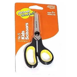 SchoolWorks 5-Inch Kids Scissors Blunt-Tip Squishgrip Handle (12cm) Ages 5+