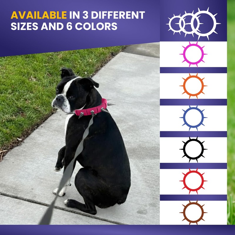 CoyoteVest Spiked Dog Collar - Red Small Spike Collar for