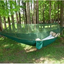 Durable Camping Nylon Hammock with Mosquito Net Hammock Tent for Outside,Hammock with Bug Net for Single & Double Camping,Survival, Travel & More 500lbs…