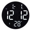 Round Digital Wall Clock 12 24Hr USB Powered Silent Modern