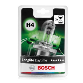 Bosch H4 Longlife Daytime Bulb – 12 V, 60/55 W, P43t – Pack of 1