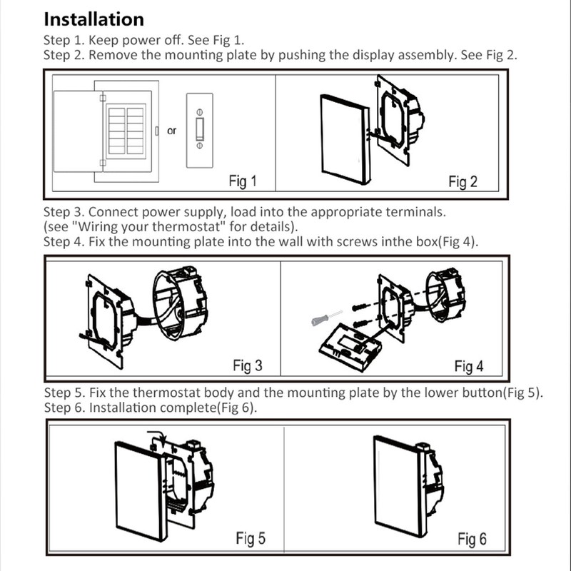 Programmable Smart Home Thermostat AC95~240V Voice Control LED Screen IP20