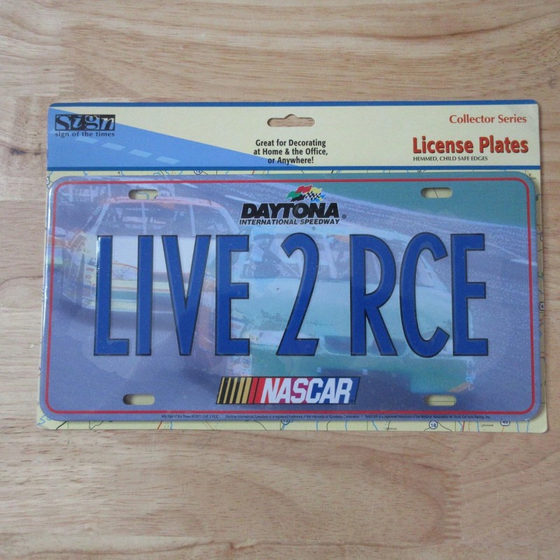 Sign Nascar Daytona 12" Decorative License Plate ~ LIVE 2