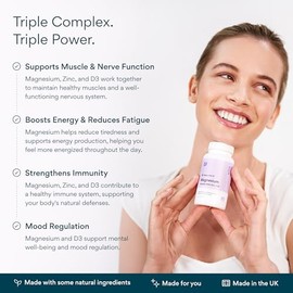 Bettervits Triple Magnesium Glycinate Complex, Malate, Citrate | 60 Caps