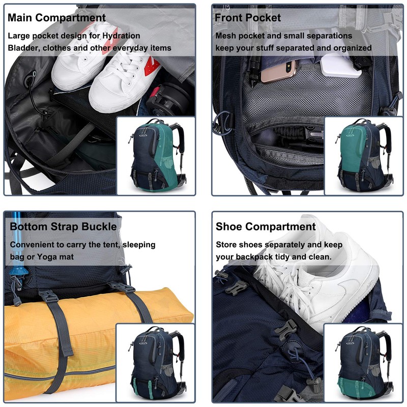 G4Free 50L Hiking Backpack Waterproof Daypack Outdoor Camping Climbing Backpack