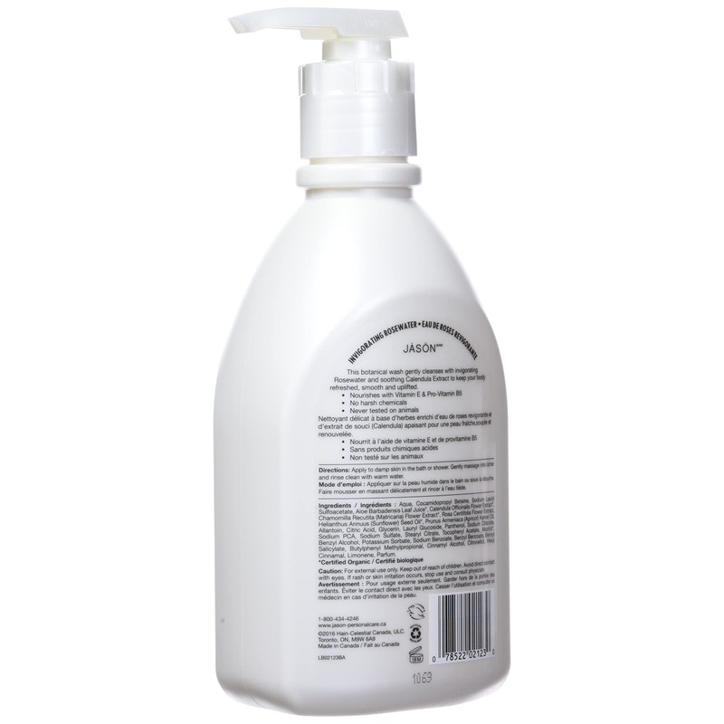 Jason Shower Body Wash, Rosewater, 30 Fl Oz (Pack of