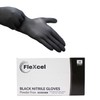 FleXcel Powder Free Nitrile Gloves, Black, Small - Medical-Grade, Latex-Free,