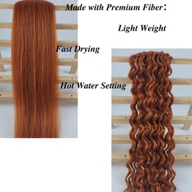 Bright Ginger Boho Braiding Hair Curly Pre Stretched Knotless Braiding Hair for Boho Braids