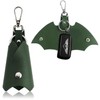 WOO LANDO 2PCS Mens Superhero Bat Faux Leather Key Case