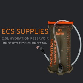 ECS Supplies Hydration Reservoir Bladder 2L, Leak Proof BPA Free Water Bag