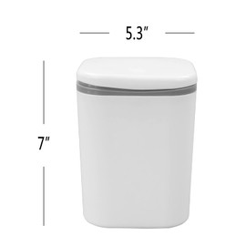 Zopnny Bote de basura pequeño de plástico de 0.5 galones, mini cubo de basura de escritorio, blanco