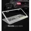 Deselen White License Plate Frame, Metal Thin Stainless Steel with