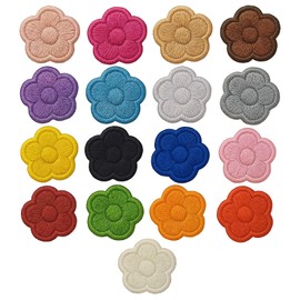 Pack of 51 Iron-On Patches, Flower Patches Children, Iron-On Patches, Flower Patches for Sew-on, Embroidered Patches for Hat, Jeans, Clothing, Backpacks, DIY Accessories, 3 Sizes