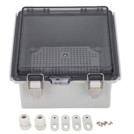 Topyond Waterproof Junction Box, 5.9 x 5.9 x 3.5 inch, IP67 Waterproof, Large Electrical Junction Box, Power Housing for Outdoor Use with Transparent Cover