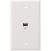 Leviton Standard Telephone Wall Jack, 6P4C, Screw Terminals, 40249-W, White