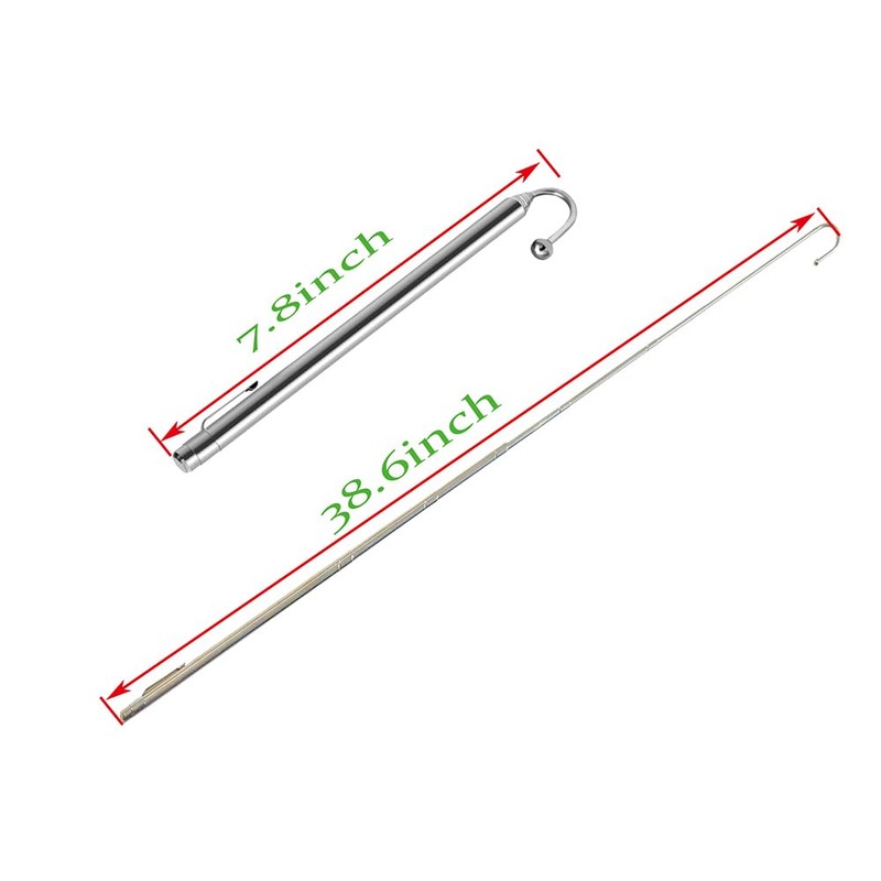 CKZYHHJ Collapsible Wire Reacher Fish Pole With Hook and Pocket