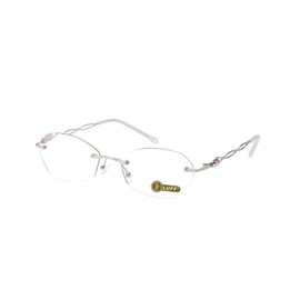 LUFF Rahmenlos Lesebrille für Damen und Herren,Mode Randlose Leicht metall Lesehilfe Blaulichtblockierung,Computerleser,Anti-Augenbelastung