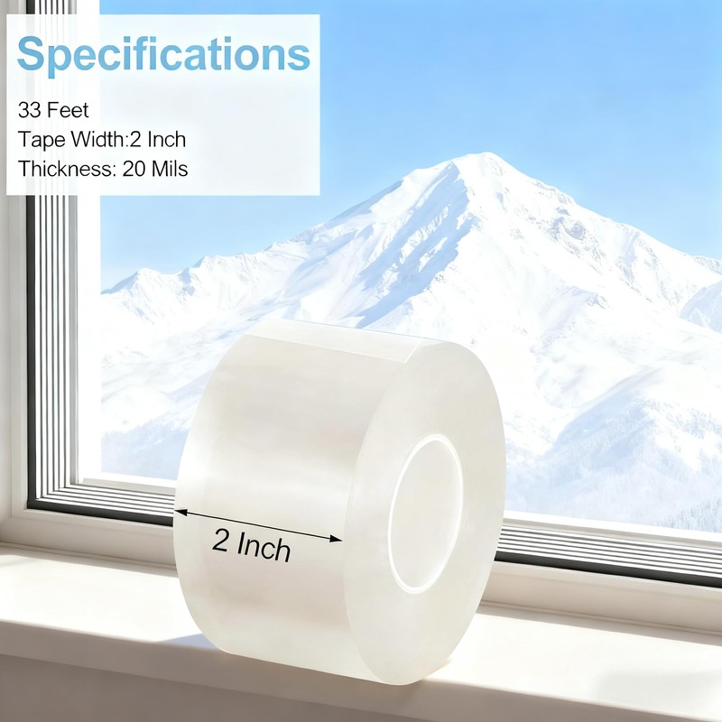 2 Pcs Window Sealing Tape 2-Inch x 33 Feet Draft