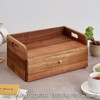 SARUFO Acacia Wood Tea Bag Organizer with Drawer - Tea