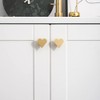 DAPANIY Heart Brass Knobs, Brushed Gold Cabinet Knobs Heart Shape